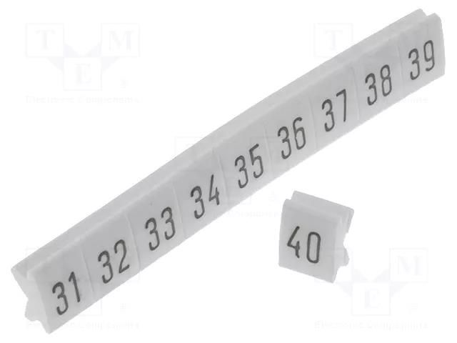 Marker; for rail connectors; push-in; white; 250pcs; 5mm KURANT DK-Z5/C-3