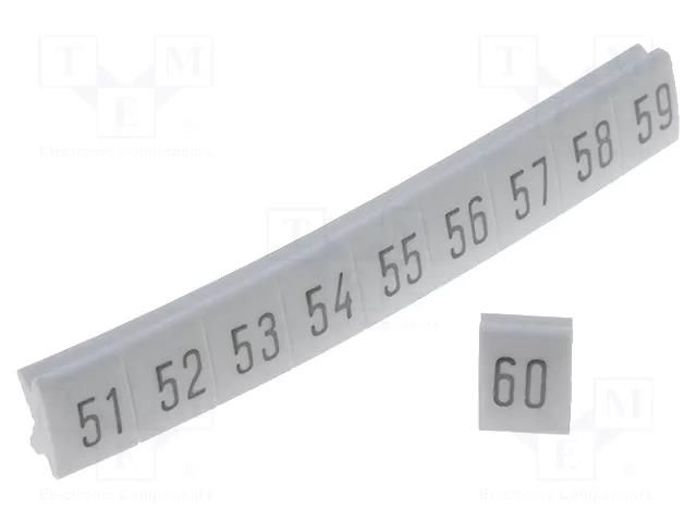 Marker; for rail connectors; push-in; white; 250pcs; 5mm KURANT DK-Z5/C-5