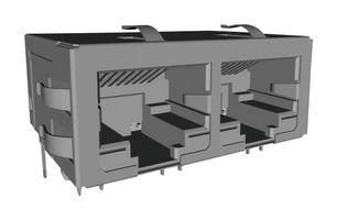 RJ45 CONNECTOR, JACK, 8P8C, 2PORT, TH ARJM12A1-502-AB-EW2