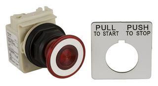 ACTUATOR, 30MM PUSHBUTTON SWITCH 9001SKR9P38LRRH13