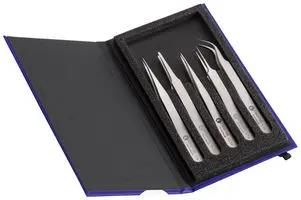 TWEEZERS SET, TITANIUM, 5PCS K5HP.TA