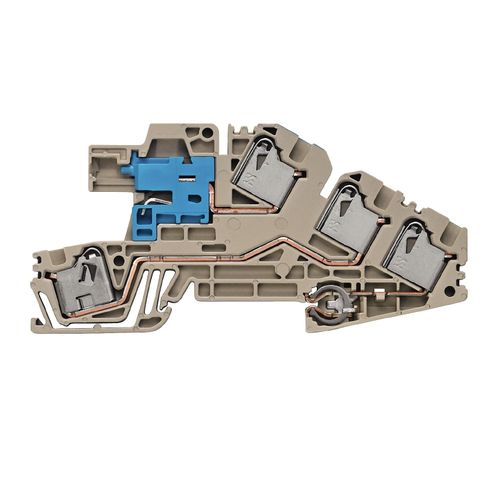 Multi level installation terminal block, PUSH IN, 4 mm², 400 V, 32 A, Number of connections: 5, Number of levels: 3, dark beige Weidmuller 1837060000