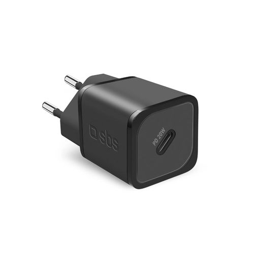 SBS TETRGAN1C20K 20W GaN USB-C Wall Charger with Power Delivery - Black, SBS TETRGAN1C20K TETRGAN1C20K