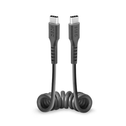 SBS TECABLETYPCCSK USB-C spiral cable - USB-C 0.5m - black, SBS TECABLETYPCCSK TECABLETYPCCSK