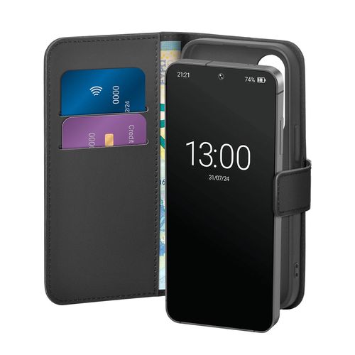 Puro Booklet Case with Flip and Wallet for Samsung Galaxy S25 - Black, Puro PUSGS25BOOKC8BLK PUSGS25BOOKC8BLK