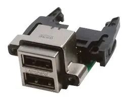 STACKED USB CONN, 2.0 TYPE A, R/A, 8POS MUSBC21130