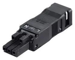 SOCKET, WINSTA MINI, 3POLE, BLACK 890-103