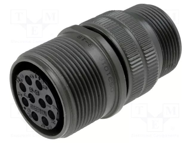 Connector: circular; plug; for cable; PIN: 10; female; soldering AMPHENOL DS3101A18-1S
