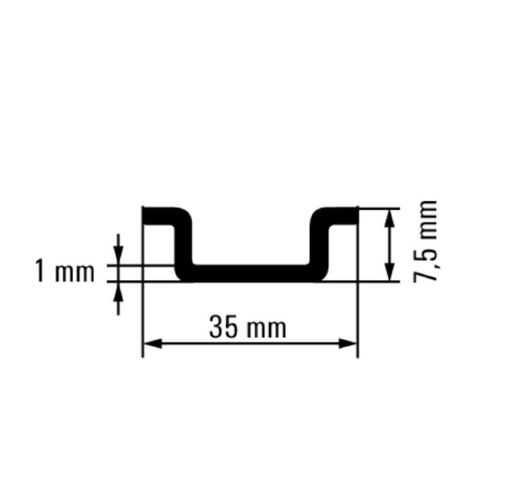 Terminal rail TS 35X7.5/5X18 2M/ST/SZ, Steel, galvanic zinc plated and passivated, 2M, Weidmuller 1879090000 4032248473786