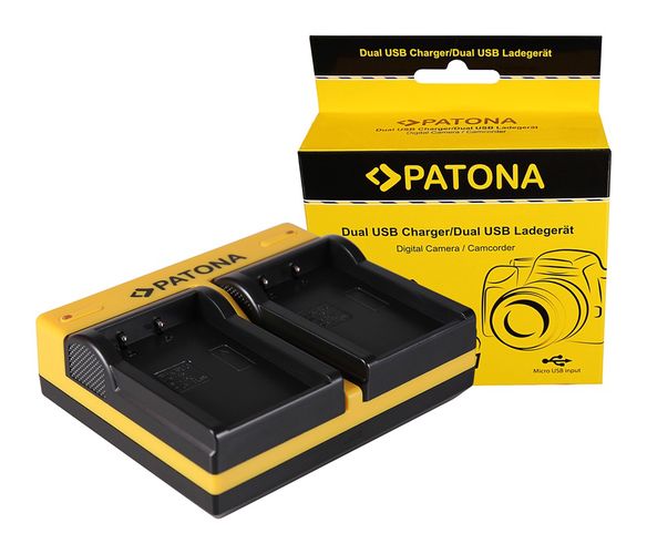 PATONA Dual charger f. Olympus PS-BLS1 Evolt E400 E400 E400 E-400 E410 E410 E410 incl. Micro-USB cable, PATONA 191516 4055655186797