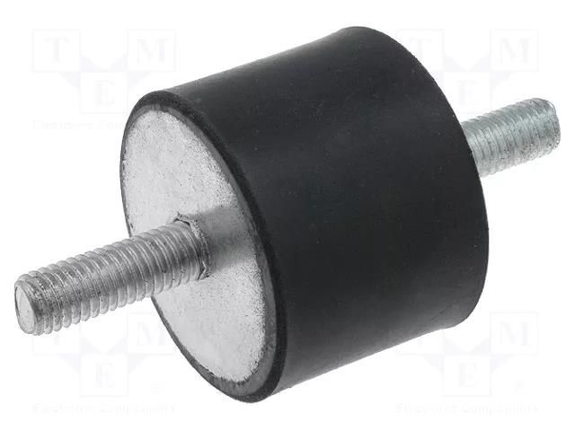 Vibration damper; M8; Ø: 40mm; rubber; L: 30mm; Thread len: 23mm ELESA+GANTER DVA1-40-30-M8