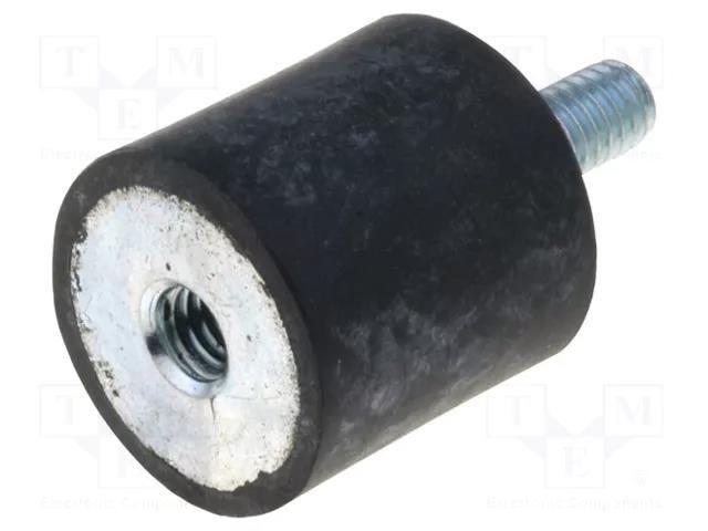 Vibration damper; M4; Ø: 15mm; rubber; L: 15mm; Thread len: 10mm ELESA+GANTER DVA2-15-15-M4