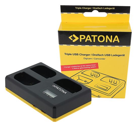 PATONA USB Triple Charger f. Canon LP-E6 EOS 5D 60D 60Da 6D 7D EOS70D EOS-70D LP-E6 Mark II incl. USB Type C Cable, PATONA 1924 4055655204453