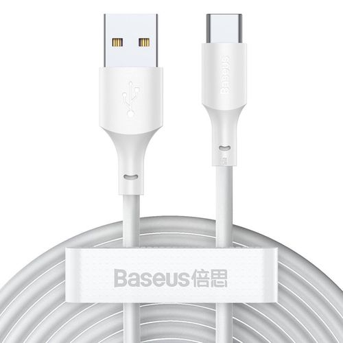 Baseus Simple Wisdom Data Cable Kit USB to Type-C 5A (2PCS/Set）1.5m White, Baseus TZCATZJ-02