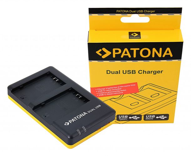 PATONA Dual Quick-Charger f. Sony NP-FZ100 A7 III A7M3 Alpha 7 III A7 R III A7RM3 Alpha 7 R III  incl. USB-C cable, PATONA 1927 4055655202572