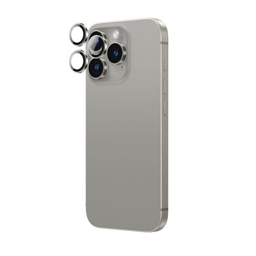 AmazingThing AR Aluminum 3 Lens Glass with Camera Lens Frame for iPhone 16 Pro / 16 Pro Max - Gray, AmazingThing IP16CAM3GYGLA IP16CAM3GYGLA