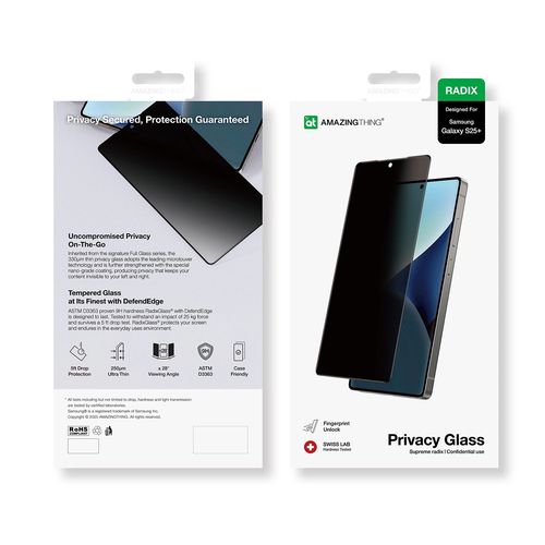 AmazingThing Radix Privacy Glass Privacy Tempered Glass for Samsung Galaxy S25+, AmazingThing S25PPRCGLA S25PPRCGLA
