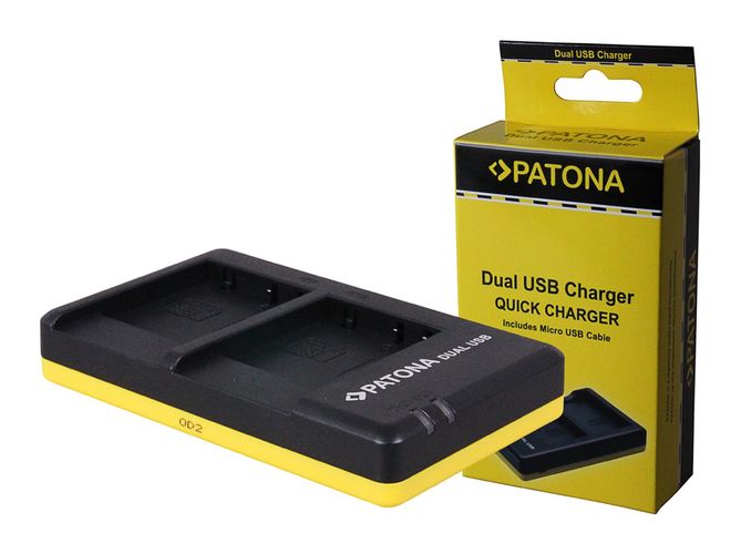 PATONA Dual Quick-Charger f.Panasonic BCG10E BCG10 incl. Micro-USB cabel, PATONA 1955 4055655124003