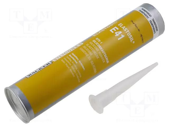 Silicone rubber; colourless; 310ml; ELASTOSIL E41; 20min WACKER E41-310ML-1