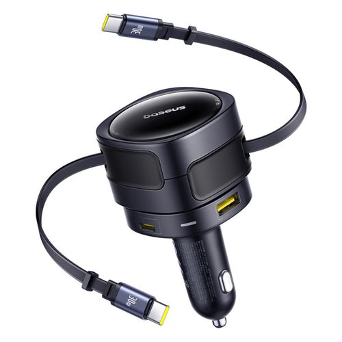 Baseus Enjoyment Max 90W Car Charger 2 x USB-C + USB-A + USB-C Cable - Black, Baseus C00035507121-03 C00035507121-03