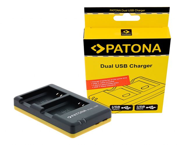 PATONA Dual Quick-Charger f. Canon LP-E10 LPE10 incl. USB-C cable, PATONA 1960 4055655118385