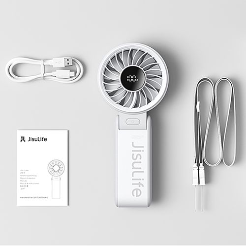 Jisulife Handheld Fan Life7 5000mAh Portable USB Fan - Gray, Jisulife Life7_black_50_grey Life7_black_50_grey