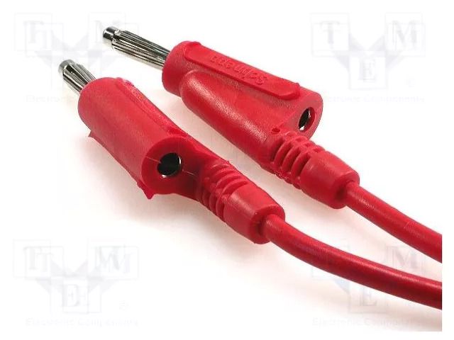 Test lead; 60VDC; 20A; banana plug 4mm,both sides; Len: 1m; red AXIOMET PP101-R