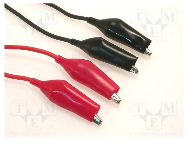 Test leads; Urated: 60VDC; Len: 1m; both sides,aligator clip AXIOMET PRZEW-POM-5