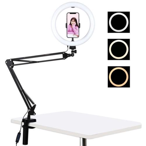 Desktop arm stand Puluz with 26cm LED Vlogging Ring PKT3090B, Puluz PKT3090B