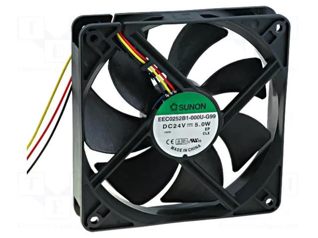 Fan: DC; axial; 24VDC; 120x120x25mm; 183.83m3/h; 44.5dBA; ball SUNON EEC0252B1-G99