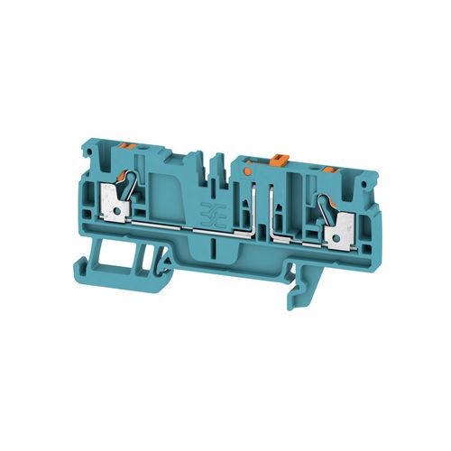 Test-disconnect terminal, PUSH IN, 2.5 mm², 500 V, 20 A, Pivoting, Cross-disconnect: without, Integral test socket: Yes, TS 35, blue Weidmuller 1989810000 04050118374353