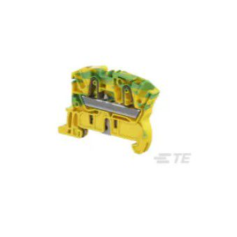 Terminal, spring push in, green yellow, 6mm, 2 positions, DIN rail mounted ENTRELEC 1SNK706150R0000