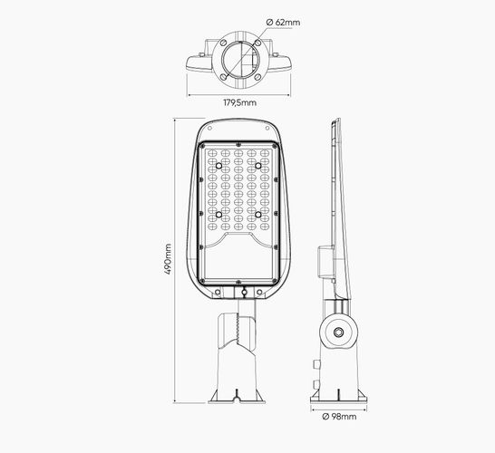 Уличный светильник LED 230V 50W 5 000lm, 130° x 75° 4000K, STREETLITE, IP65, IK08 201064