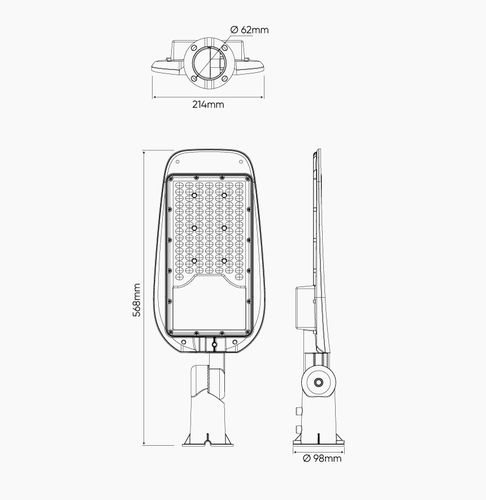 Уличный светильник LED 230V 100W 10 000lm, 130° x 75° 4000K, STREETLITE, IP65, IK08 201071 5905378201071