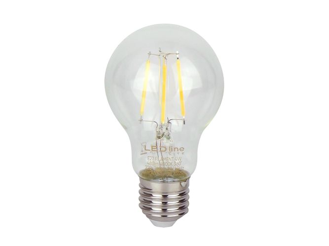 Лампа светодиодная E27 4W 4000K 480lm 220-240V FILAMENT A60 GLOBE LED line LITE 202252 5905378202252