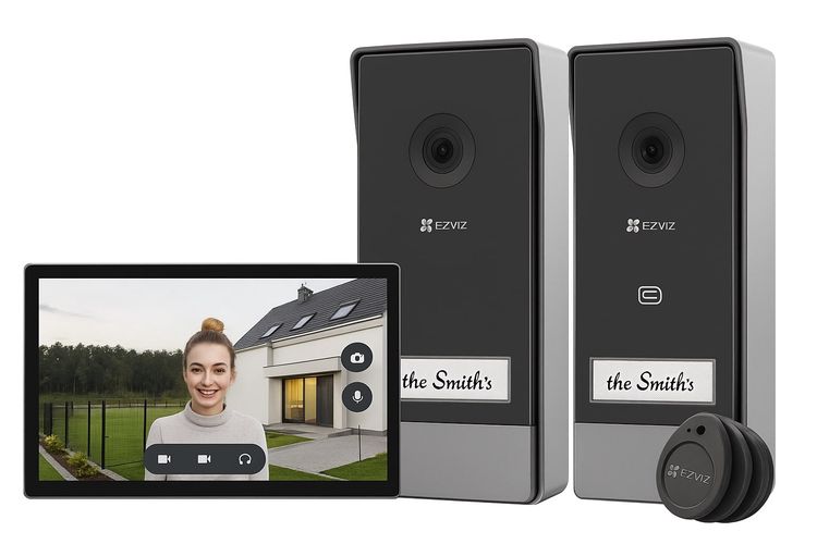 Video doorphone kit EZVIZ CS-HP7 (3MP, 1 monitor, 2 door stations) CSHP73MPKIT