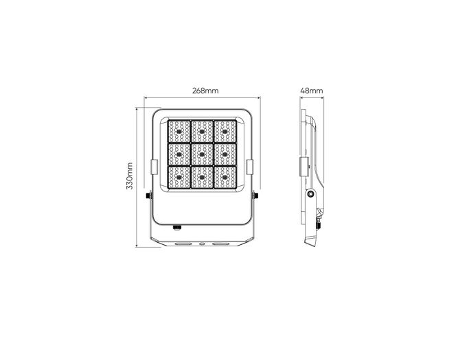 Светодиодный прожектор FLUX, 230Vac, 100W, 14 000lm, 140lm/W, CCT 3000K 4000K 5000, IP66, 120° 202764 5905378202764