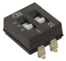 DIP SW, SPST, 0.025A, 25VDC, 2POS, SMD A6SN-2104