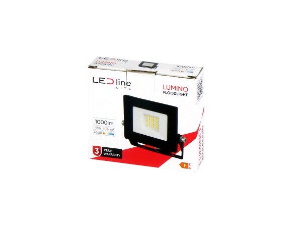 Lauko šviestuvas LED 10W neutraliai balta 230Vac, 1000lm, IP65, juodas, LUMINO, LED LINE 203280 5905378203280