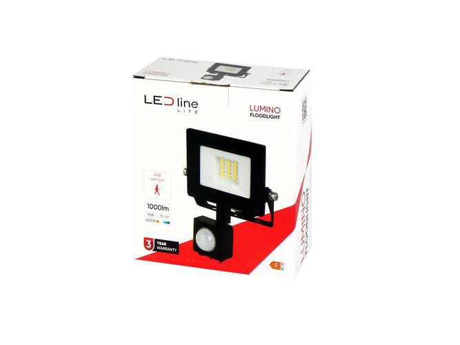 LED line LITE Floodlight LUMINO 10W 4000K 1000lm with motion sensor, IP44 203358 5905378203358