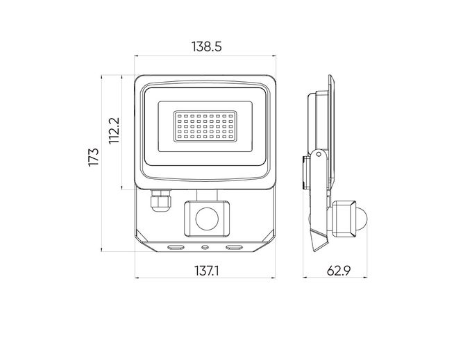 Светодиодная линейка LITE Прожектор ФОТОН 30W 4000K 3000lm с датчиком движения, IP65 203532