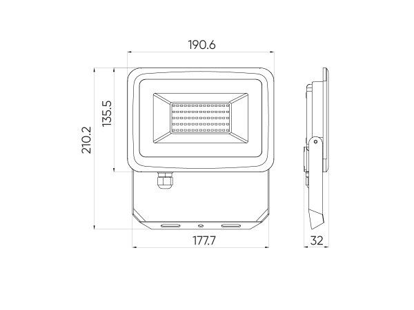 LED line LITE Floodlight PHOTON 50W 4000K 5000lm, IP65 203549 5905378203549