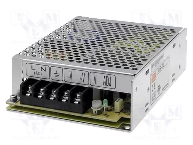 Power supply: switching; for building in,modular; 49.5W; 3.3VDC MEAN WELL RS-75-3.3