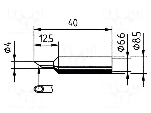 Tip; hoof,special; 4mm ERSA ERSA-0832PW