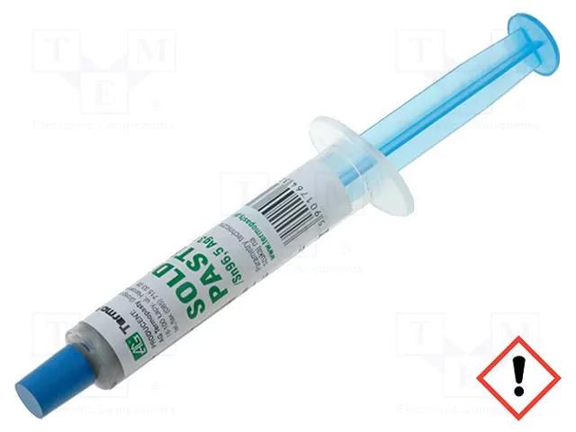 Solder paste; lead free; Sn96,5Ag3Cu0,5; syringe; 25÷45um; 6g AG TERMOPASTY ESAC305/6