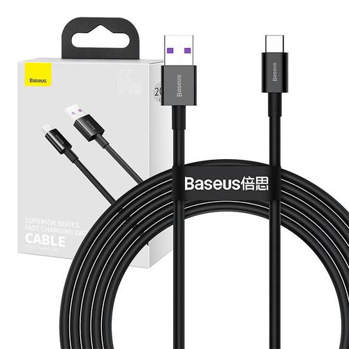 Baseus Superior Series Cable USB to USB-C, 66W, 2m (black), Baseus CATYS-A01