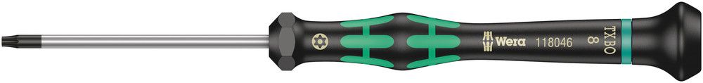2067 TORX® BO Screwdriver for tamper-proof TORX® screws for electronic applications, TX 8x60, Wera 05118046001