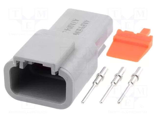 Connector: wire-wire; plug; male; ATM; PIN: 3; IP67; for cable; 7.5A AMPHENOL ATM04-3P-KIT01