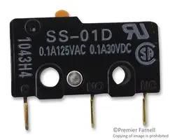 MICROSW, SPDT, 0.1A, 125VAC, QC SS-01-FT