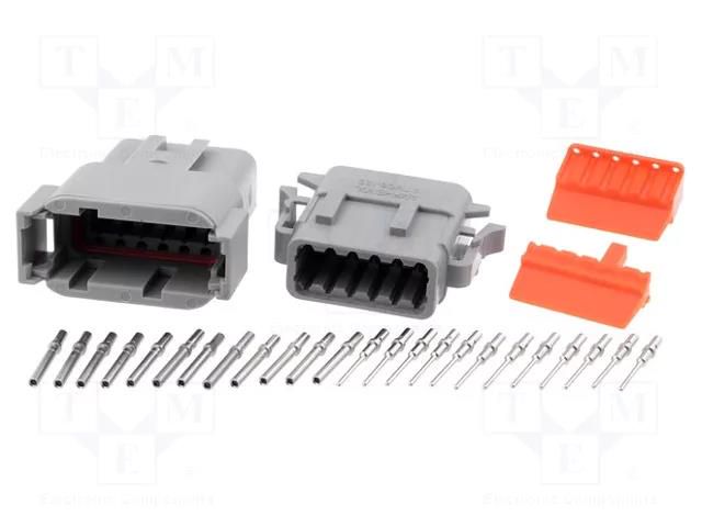Connector: wire-wire; plug; male + female; ATM; PIN: 12; IP67; 7.5A AMPHENOL ATM12PS-CKIT